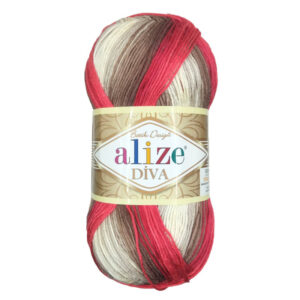 Пряжа для вязания ALIZE DIVA BATIK (№4574) Красный/коричневый