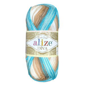 Пряжа для вязания ALIZE DIVA BATIK (№4603) Бирюзовый/бежевый