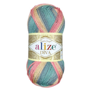Пряжа для вязания ALIZE DIVA BATIK (№7399) Мятный/розовый