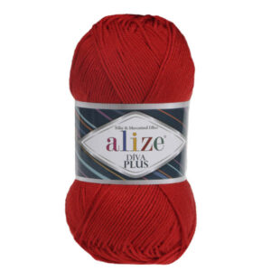 Пряжа для вязания ALIZE "DIVA PLUS" (№56) Красный