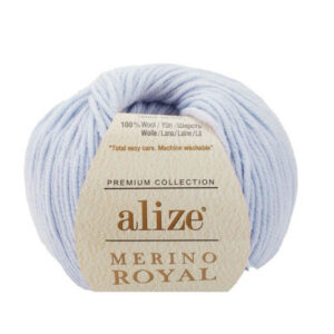 Пряжа для вязания ALIZE "MERINO ROYAL" (№480) Светло-голубой