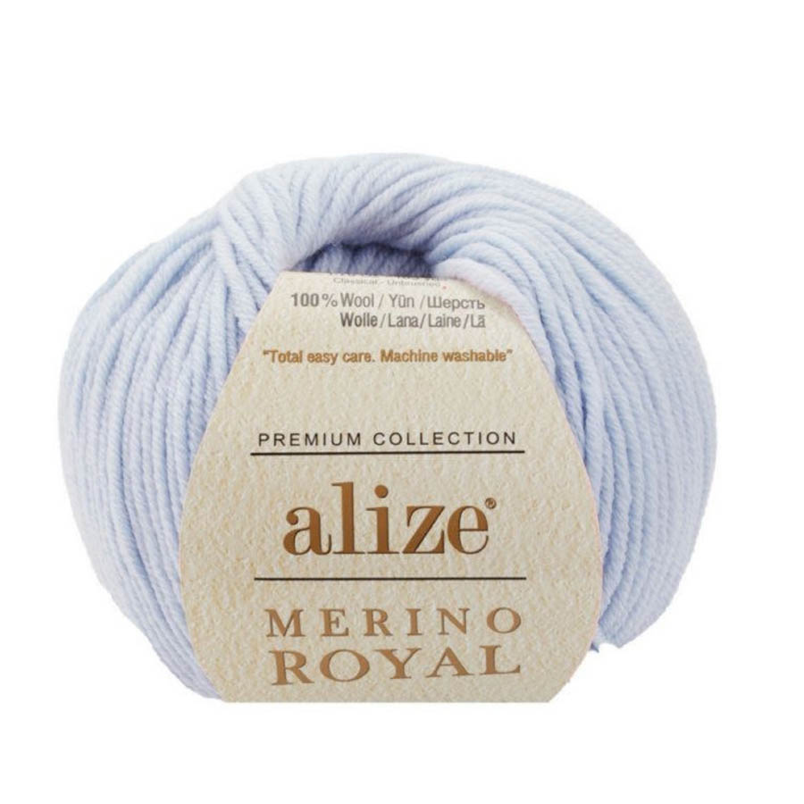 ALIZE MERINO ROYAL 480 Пряжа для вязания ALIZE "MERINO ROYAL" (№480) Светло-голубой