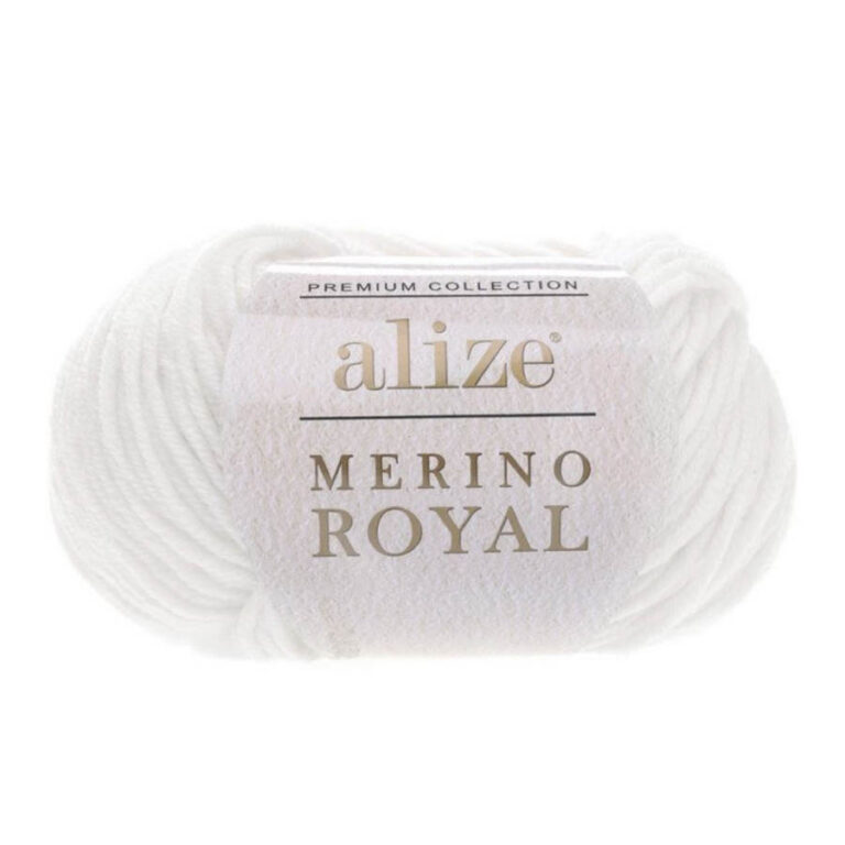 Пряжа для вязания ALIZE "MERINO ROYAL" (№55) Белый