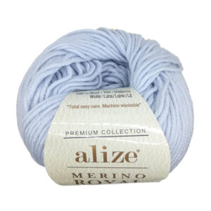 Пряжа для вязания ALIZE "MERINO ROYAL" (№698) Лунный камень