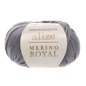 Пряжа для вязания ALIZE "MERINO ROYAL" (№87) Темно-серый