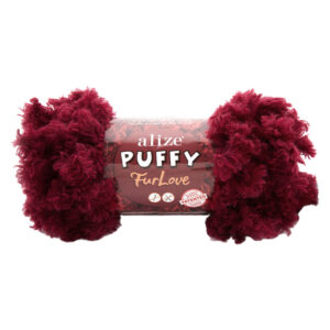 Пряжа для вязания ALIZE "PUFFY FURLOVE" (№107) Бордовый