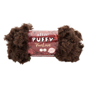 Пряжа для вязания ALIZE "PUFFY FURLOVE" (№493) Коричневый
