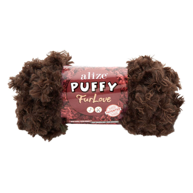 Пряжа для вязания ALIZE "PUFFY FURLOVE" (№493) Коричневый