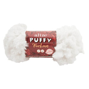 Пряжа для вязания ALIZE "PUFFY FURLOVE" (№55) Белый