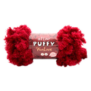 Пряжа для вязания ALIZE "PUFFY FURLOVE" (№56) Красный