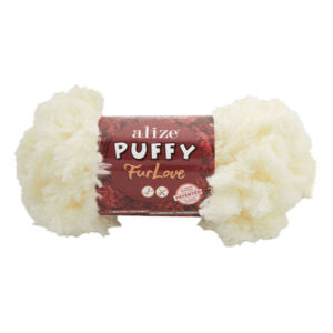 Пряжа для вязания ALIZE "PUFFY FURLOVE" (№62) Кремовый
