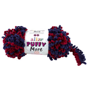 Пряжа для вязания ALIZE "PUFFY MORE" (№6268) Бордо/синий