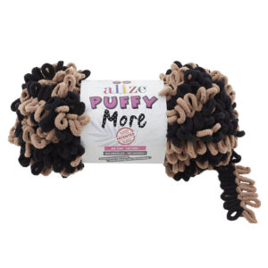 Пряжа для вязания ALIZE "PUFFY MORE" (№6289) Бежевый/шоколад