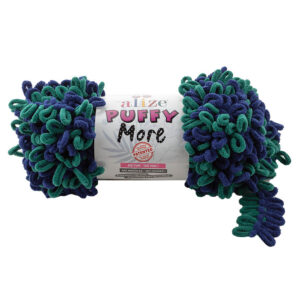 Пряжа для вязания ALIZE "PUFFY MORE" (№6293) Синий/зеленый