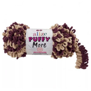 Пряжа для вязания ALIZE "PUFFY MORE" (№6296) Беж/слива