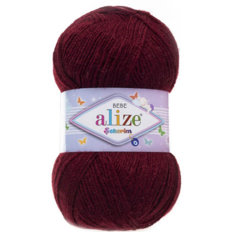 Пряжа для вязания ALIZE "SEKERIM BEBE" (№57) Бордовый