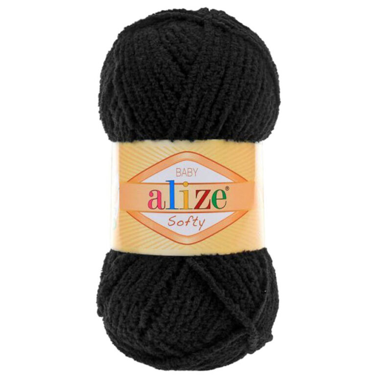 Пряжа для вязания ALIZE "SOFTY" (№1060) Черный теплый