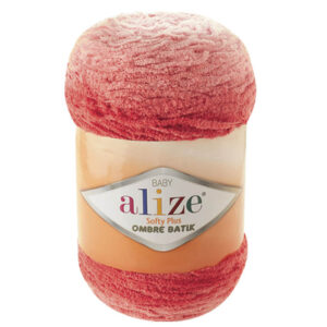 Пряжа для вязания ALIZE "SOFTY PLUS OMBRE BATIK" (№7284) Коралловый