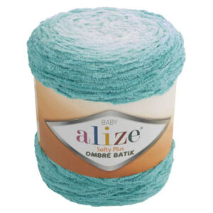 Пряжа для вязания ALIZE "SOFTY PLUS OMBRE BATIK" (№7286) Зеленая бирюза