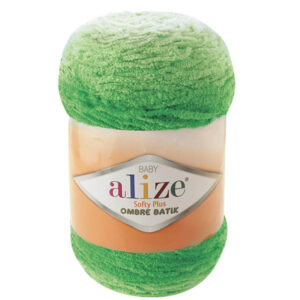 Пряжа для вязания ALIZE "SOFTY PLUS OMBRE BATIK" (№7287) Ярко-зеленый