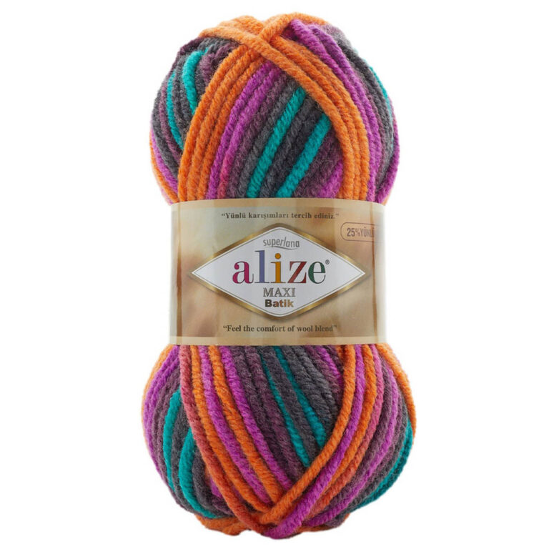 Пряжа для вязания ALIZE "SUPERLANA MAXI BATIK" (№8025) Принт
