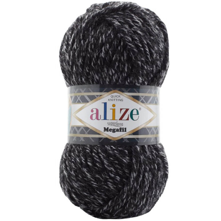 Пряжа для вязания ALIZE "SUPERLANA MEGAFIL" (№600) Антрацитовый жаспе