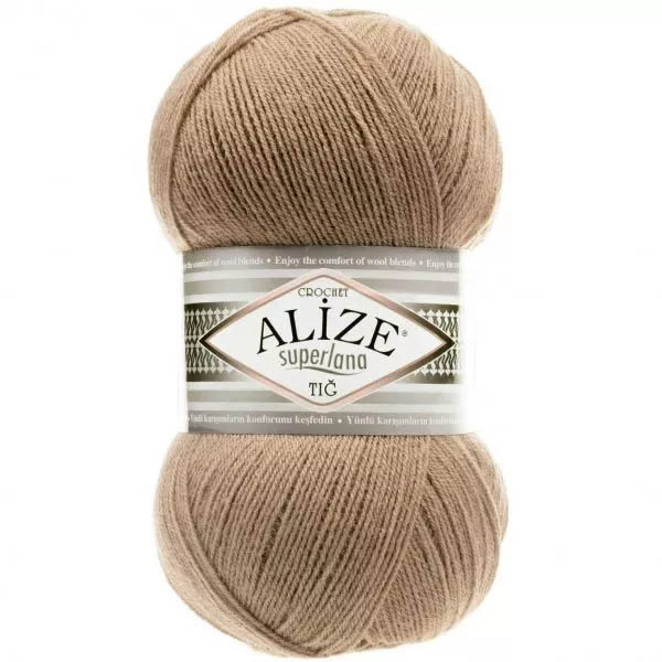 Пряжа для вязания ALIZE "SUPERLANA TIG" (№466) Т.беж