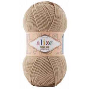 Пряжа для вязания ALIZE "COTTON GOLD PRATICA" (№152) Бежевый меланж