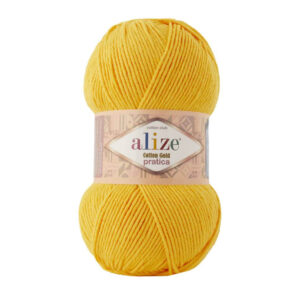 Пряжа для вязания ALIZE "COTTON GOLD PRATICA" (№216) Желтый