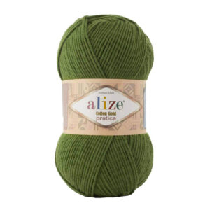 Пряжа для вязания ALIZE "COTTON GOLD PRATICA" (№35) Зеленый