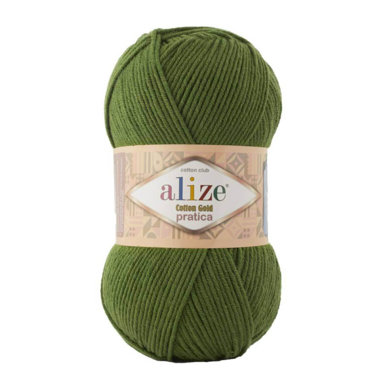 Пряжа для вязания ALIZE "COTTON GOLD PRATICA" (№35) Зеленый