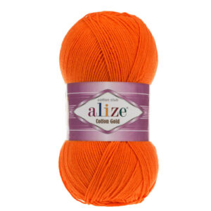 Пряжа для вязания ALIZE "COTTON GOLD PRATICA" (№37) Ярко-оранжевый