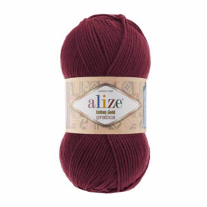Пряжа для вязания ALIZE "COTTON GOLD PRATICA" (№390) Вишневый