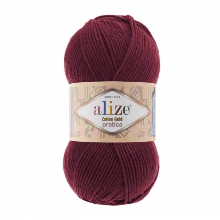 Пряжа для вязания ALIZE "COTTON GOLD PRATICA" (№390) Вишневый