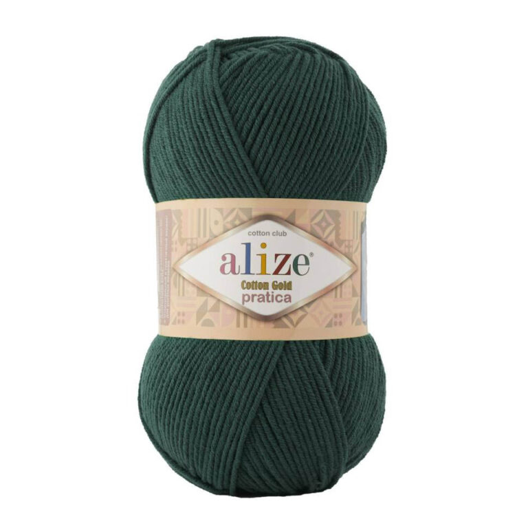 Пряжа для вязания ALIZE "COTTON GOLD PRATICA" (№426) Темно-зеленый