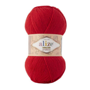 Пряжа для вязания ALIZE "COTTON GOLD PRATICA" (№56) Красный