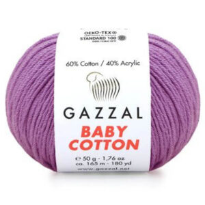 Пряжа для вязания GAZZAL "BABY COTTON" (№3414) Сирень