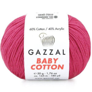 Пряжа для вязания GAZZAL "BABY COTTON" (№3415) Мальва