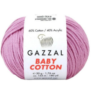 Пряжа для вязания GAZZAL "BABY COTTON" (№3422) Розово-сиреневый
