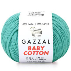Пряжа для вязания GAZZAL "BABY COTTON" (№3426) Св.изумруд