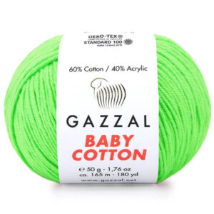 Пряжа для вязания GAZZAL "BABY COTTON" (№3427) Салатовый