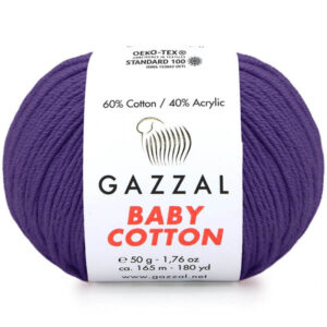 Пряжа для вязания GAZZAL "BABY COTTON" (№3440) Фиолетовый