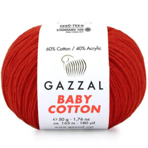 Пряжа для вязания GAZZAL "BABY COTTON" (№3443) Яр.красный