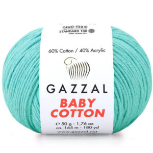 Пряжа для вязания GAZZAL "BABY COTTON" (№3452) Св.бирюзовый