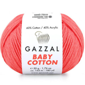 Пряжа для вязания GAZZAL "BABY COTTON" (№3460) Яр.розовый