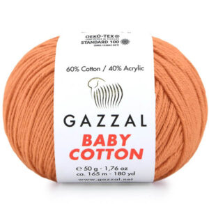 Пряжа для вязания GAZZAL "BABY COTTON" (№3465) Персик