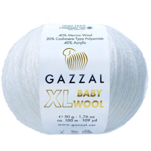 Пряжа для вязания GAZZAL "BABY WOOL XL" (№801) Белый