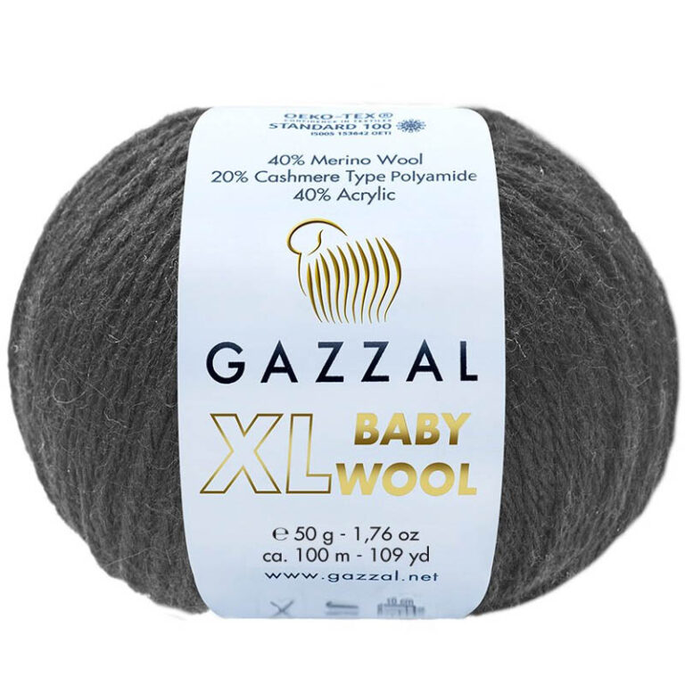 Пряжа для вязания GAZZAL "BABY WOOL XL" (№803) Черный
