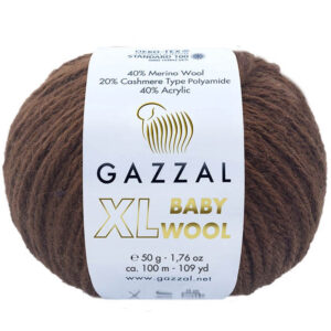 Пряжа для вязания GAZZAL "BABY WOOL XL" (№807) Коричневый