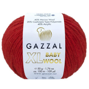 Пряжа для вязания GAZZAL "BABY WOOL XL" (№811) Т.красный